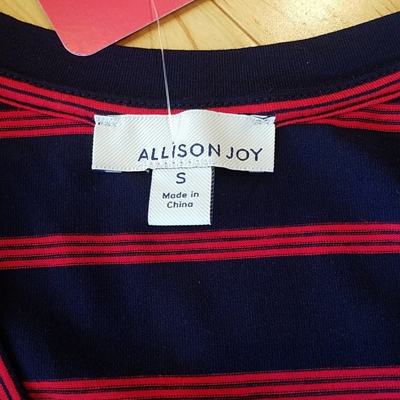 NWT Allison Joy Ryder Tuck Tank - Red/Navy Stripes - Picture 2 of 7